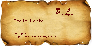 Preis Lenke névjegykártya